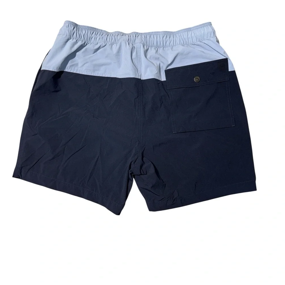 Theory Light Blue and Navy Swim Trunks - Picture 2 of 4